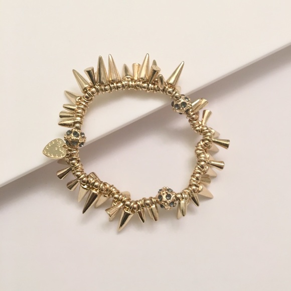 Pave Beaded Spike Bracelet(Gold color) - Picture 3 of 3